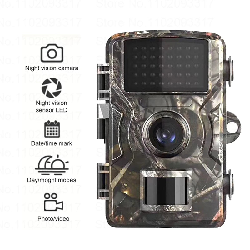 Trail camera front panel showing lens, infrared array and motion sensor